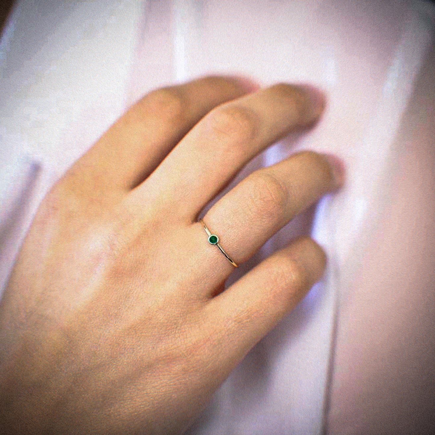 Glitrende Ring Fra Fødselsstein